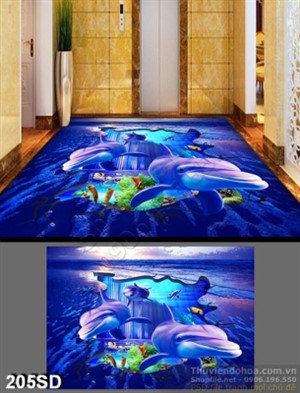 Tranh cá heo ở hồ băng