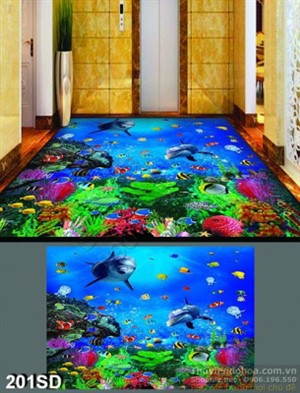 Tranh đại dương và cá heo nghệ thuật