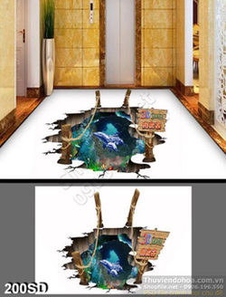 Tranh cá heo đại dương in uv