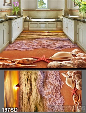 Tranh bãi biển lúc hoàng hôn