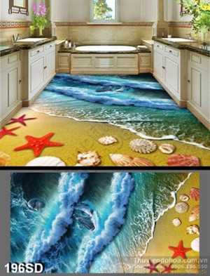 Tranh sóng biển và sao biển