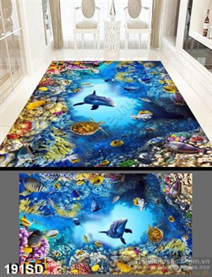 Tranh cá heo và động san hô
