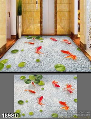 Tranh cá 4 đuôi và hoa sen