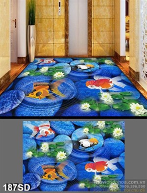 Tranh cá chép và sỏi nghệ thuật