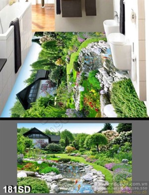 Tranh biệt thư và sân vườn