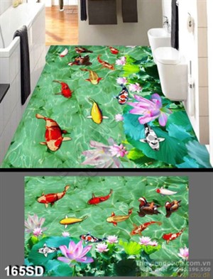 Tranh cá chép và hoa Sen trên mặt nước