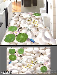 Tranh sỏi và lá sen chất lượng cao