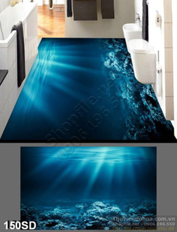 Tranh đáy đại dương xanh psd