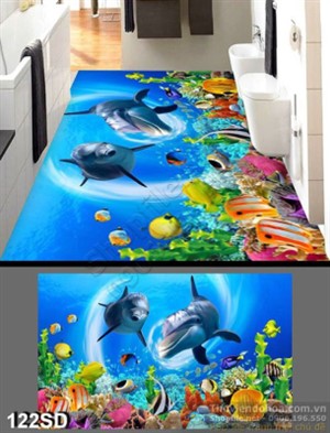 Tranh cá heo và các loài cá dưới biển