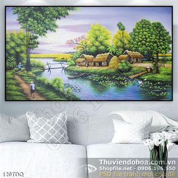 Tranh đồng quê con đường về nhà