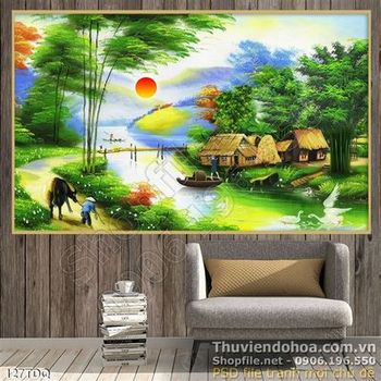 Tranh đồng quê người chăn trâu