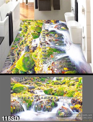 Tranh thác nước mùa thu nghệ thuật