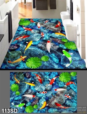 Tranh cửu ngư và hoa Sen phong thủy