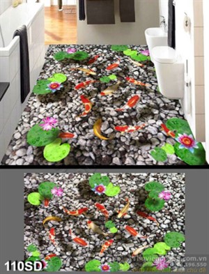 Tranh cá chép và hoa Sen phong thủy