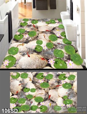 Tranh cá chép và lá Sen