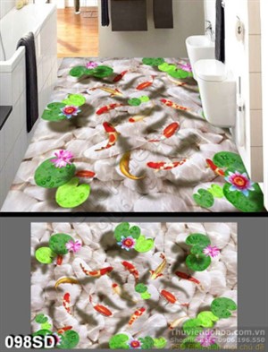 Tranh cá chép và lá Sen