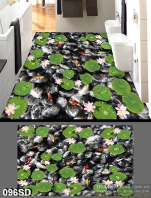 Tranh hoa Sen và cá chép phong thủy