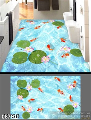 Tranh cá chép và hoa sen