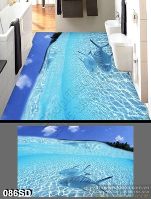 Tranh cá heo và đại dương xanh