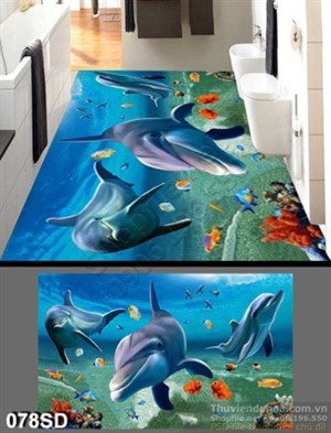 Tranh đại dương và cá heo