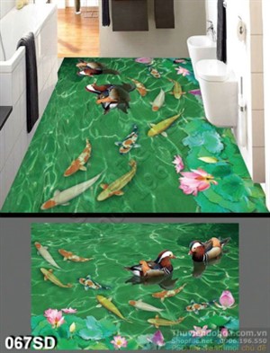 Tranh cá Koi và chim uyên ương