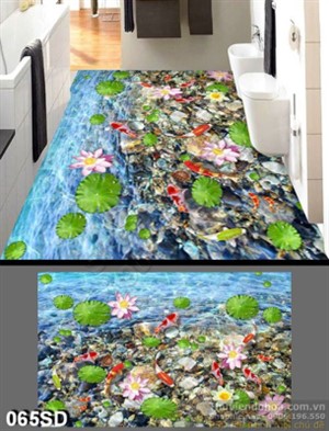 Tranh cá chép Koi và hoa sen chất lượng