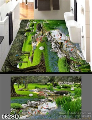 Tranh công viên in sàn 3D