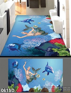 Tranh nàng tiên cá và đại dương