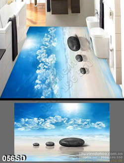 Tranh bầu trời và bãi biển