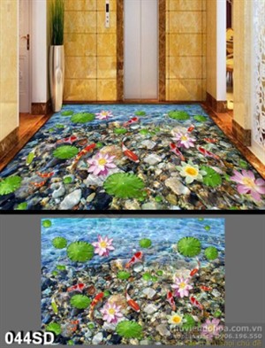 Tranh cá chép Koi và hoa sen