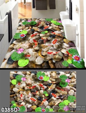 Tranh cá chép Koi và hoa Sen phong thủy