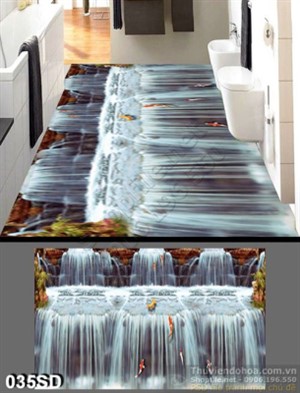 Tranh thác nước và cá chép