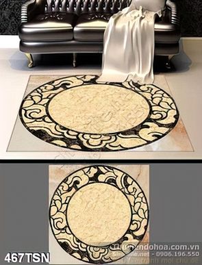 Tranh họa tiết tròn in thảm chất lượng