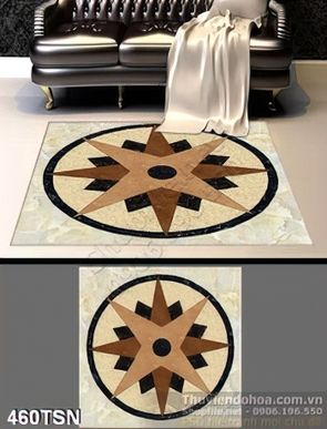 Tranh hoa văn hình tròn trang trí in thảm