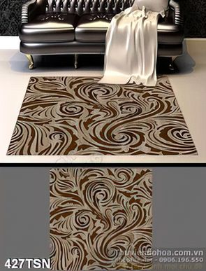 Tranh thảm sàn hoa văn hình lá đẹp