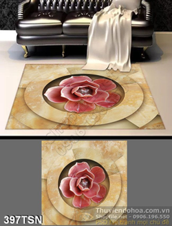 Tranh thảm hoa Sen giả ngọc đẹp