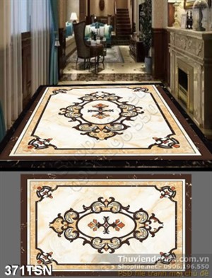 Tranh thảm sàn hoa văn trang trí hình chữ nhật