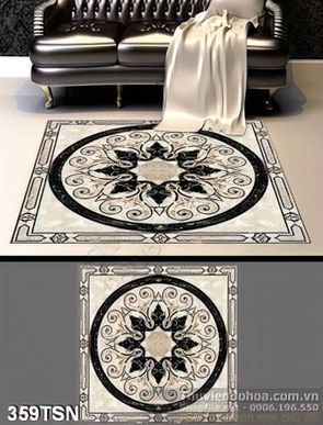 Tranh thảm sàn hoa văn hình tròn hiện đại