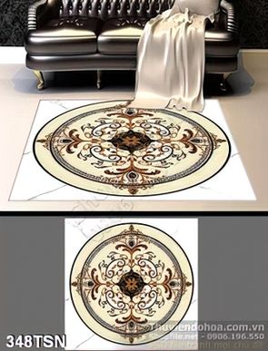 Tranh thảm họa tiết hoa văn tròn