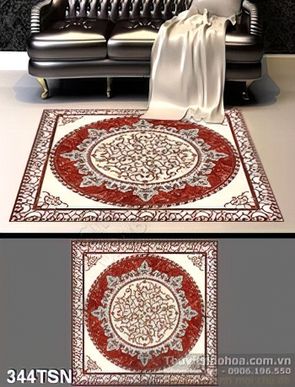 Tranh thảm sàn họa tiết tròn hiện đại