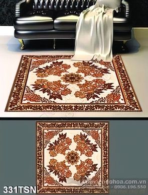 Tranh thảm sàn hoa hồng cách điệu