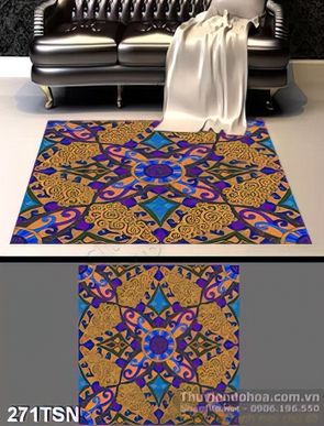 Tranh thảm sàn hoa văn trang trí đẹp