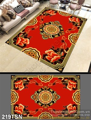 Tranh thảm sàn hoa mẫu đơn nghệ thuật