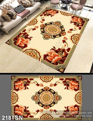 Tranh thảm sàn hoa mẫu đơn