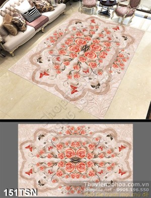 Tranh thảm hoa hồng trang trí đẹp