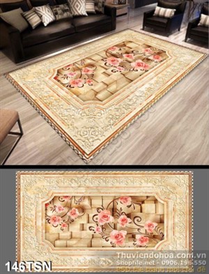 Tranh thảm hoa văn và hoa hồng đẹp