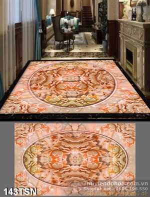 Tranh thảm sàn hoa Sen giả ngọc