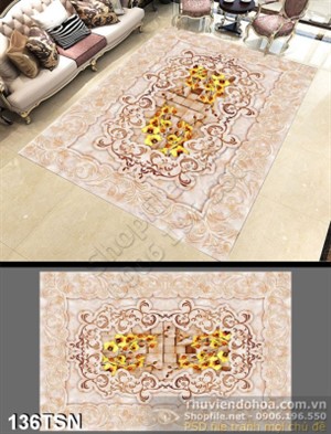 Tranh thảm họa tiết hoa vàng đẹp