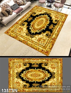 Tranh thảm họa tiết vàng sang trọng