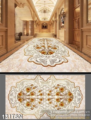 Tranh thảm sàn hoa hồng sang trọng